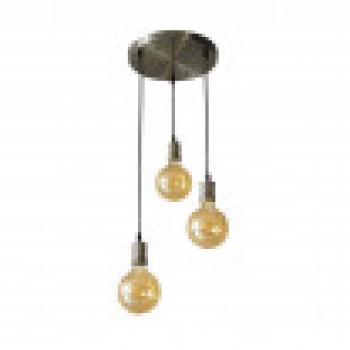 Distribuidor - Lâmpadas Diversas | Lâmpadas Modernas | LAMPARA CELSO 3XE27 CUERO/AMBAR BOMBILLAS INCLUIDAS 24W 2700K 2250LM REGX36X36 CM Ref: 166783014